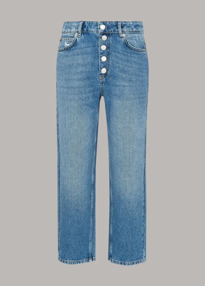 Whistles Petite Authentic Hollie Button Jean Denim Women Petite Pants and Jeans Whistles Petite Authentic Hollie Button Jean Denim Women Petite Pants and Jeans