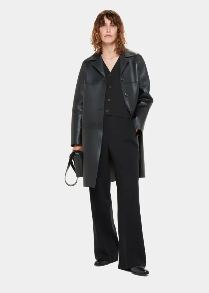 Whistles Puff Sleeve Cardigan Black Women Sweaters and Cashmere