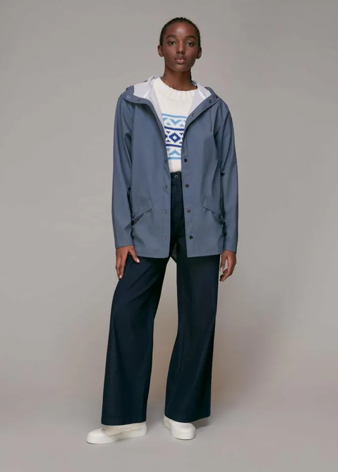 Whistles Rains Jacket Blue Women Coats and Jackets