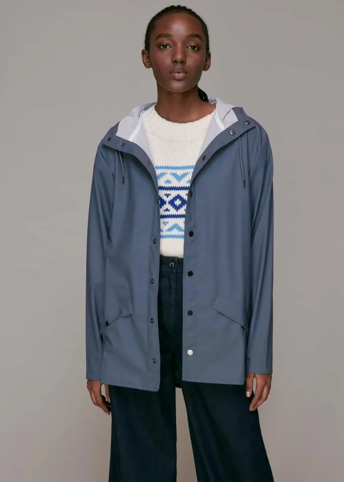 Whistles Rains Jacket Blue Women Coats and Jackets