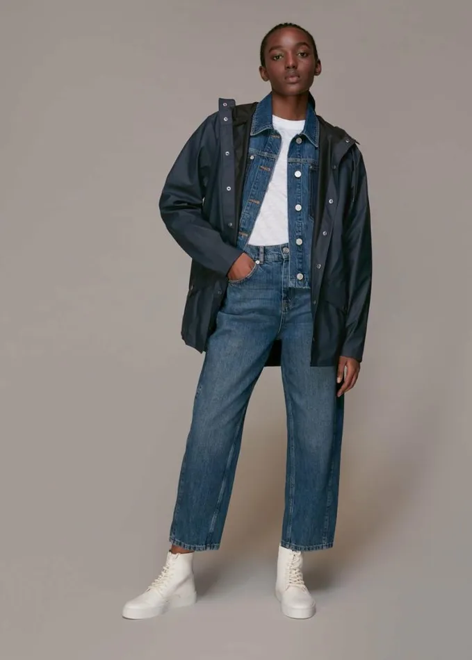 Whistles Rains Jacket Navy Women Coats and Jackets