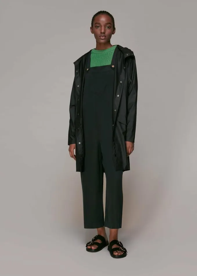 Whistles Rains Long Jacket Black Women Coats and Jackets