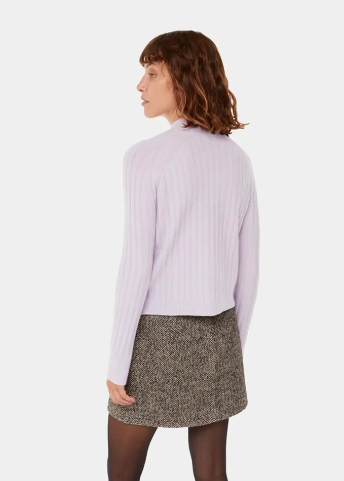 Whistles Ribbed Sponge Knit Lilac Women Sweaters and Cashmere