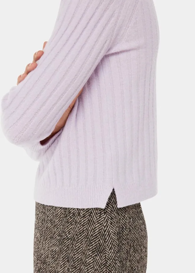 Whistles Ribbed Sponge Knit Lilac Women Sweaters and Cashmere