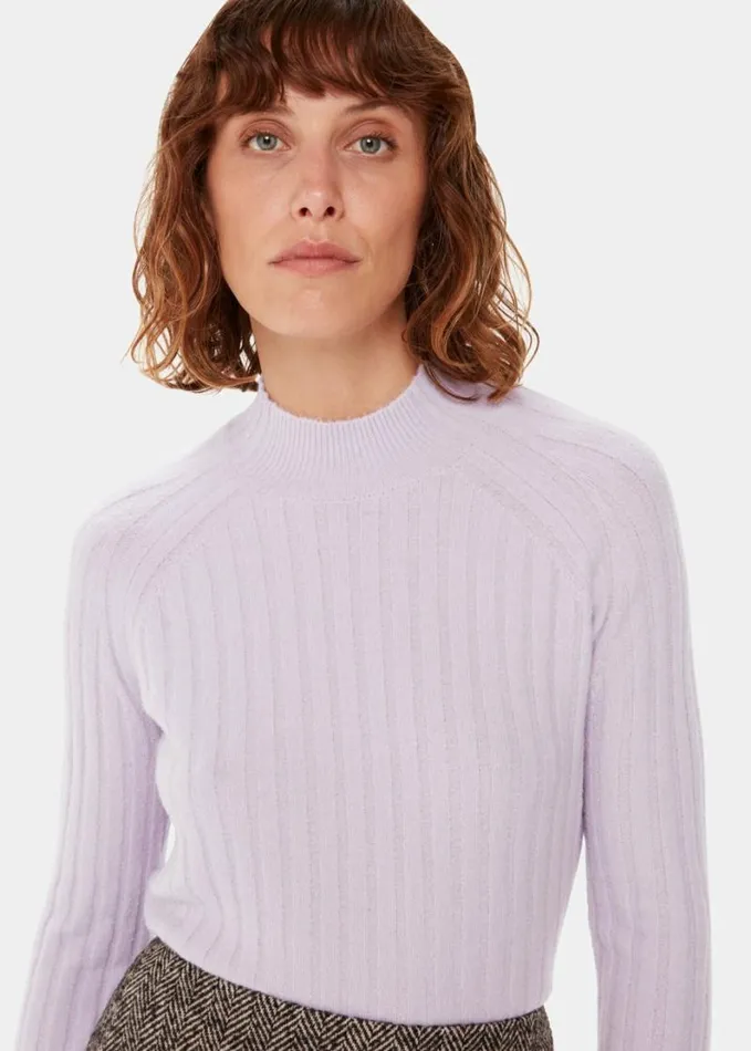 Whistles Ribbed Sponge Knit Lilac Women Sweaters and Cashmere