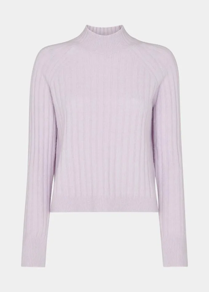 Whistles Ribbed Sponge Knit Lilac Women Sweaters and Cashmere