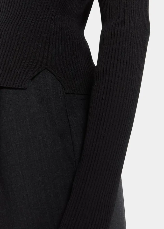 Whistles Ribbed V Neck Cardigan Black Women Sweaters and Cashmere