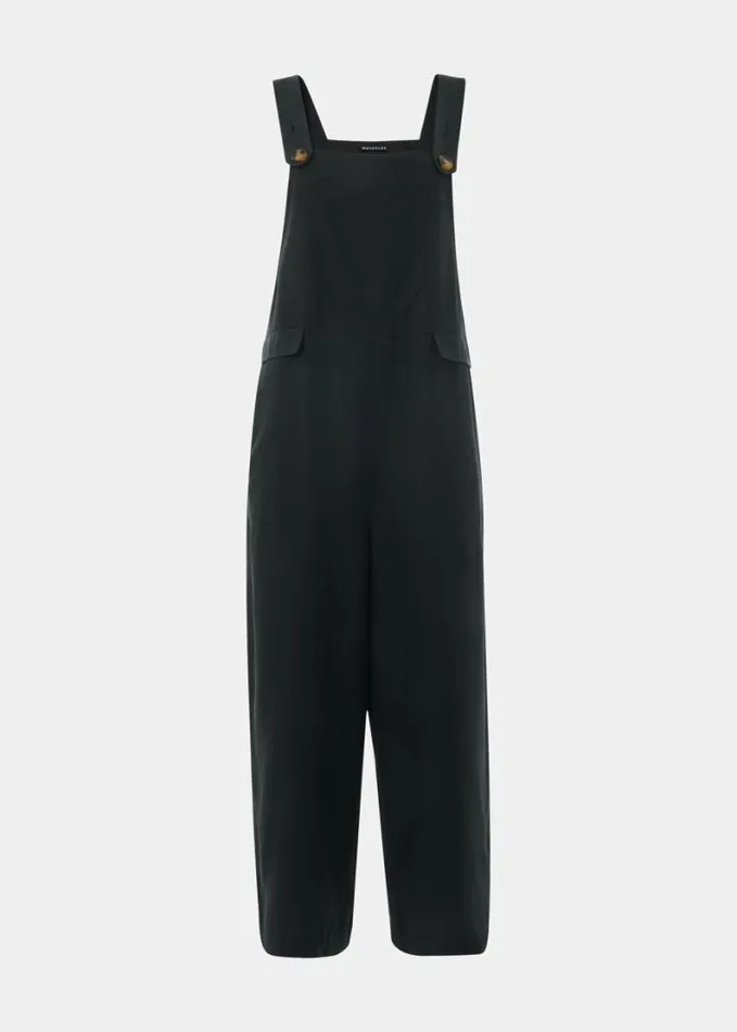 Whistles Riley Dungarees Black Women Jumpsuits