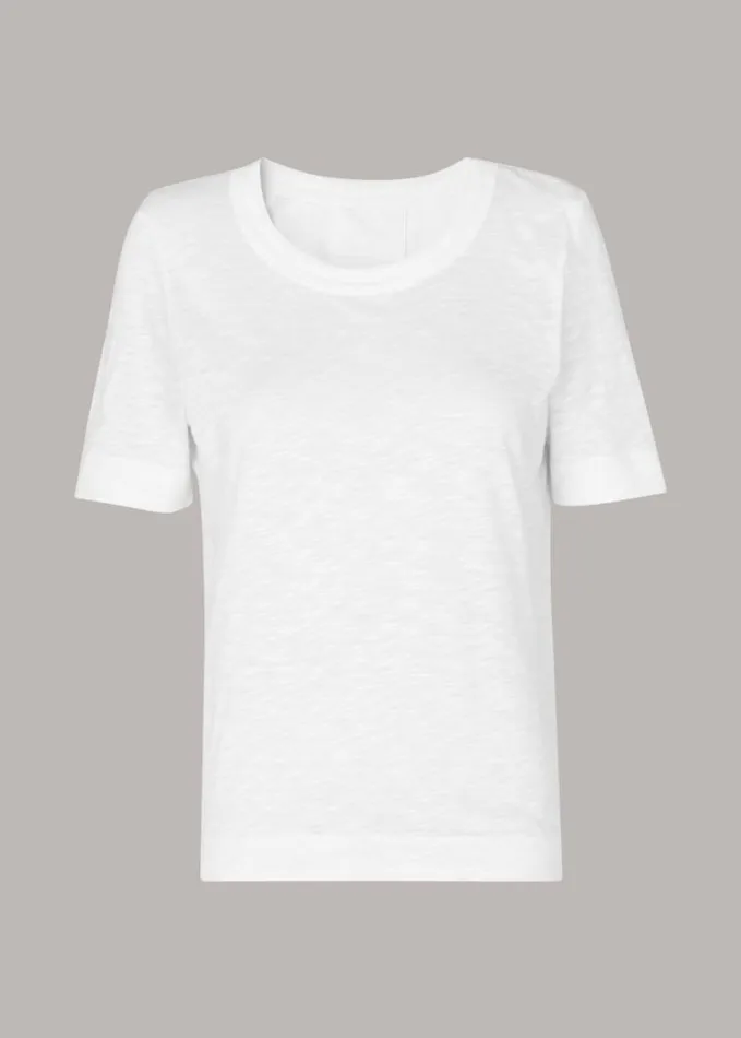 Whistles Rosa Double Trim Tshirt White Women Tops