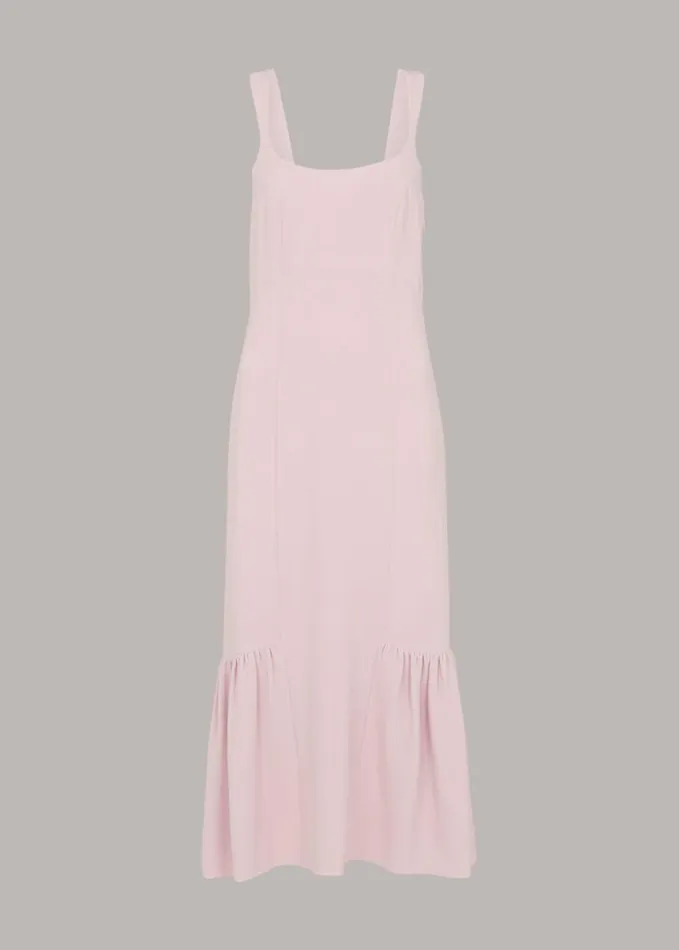 Whistles Sarah Tie Detail Dress Pale Pink Women Bridesmaids