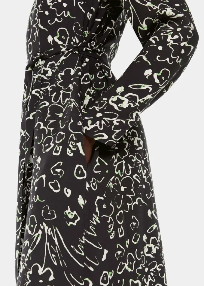Whistles Scribble Bouquet Midi Dress Blackmulti Women Dresses