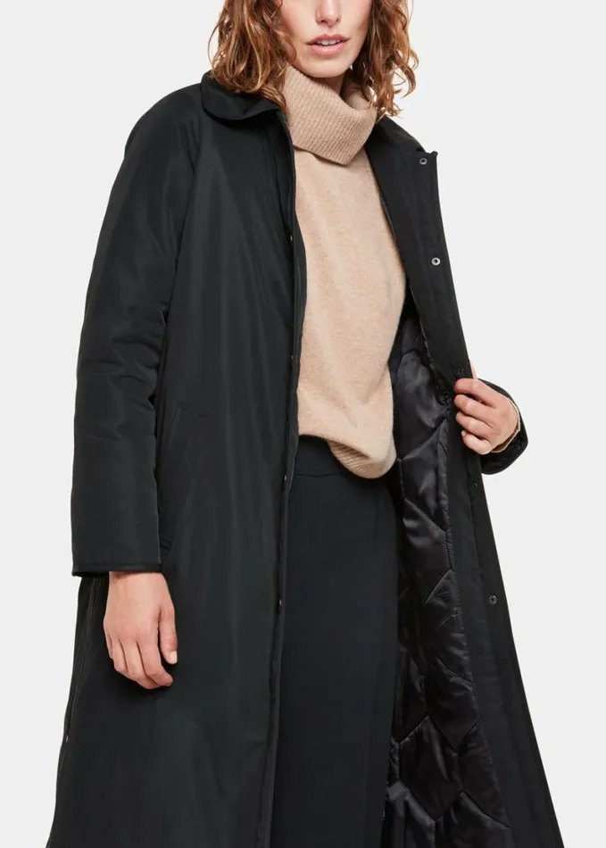Whistles Senna Padded Mac Black Women Coats and Jackets