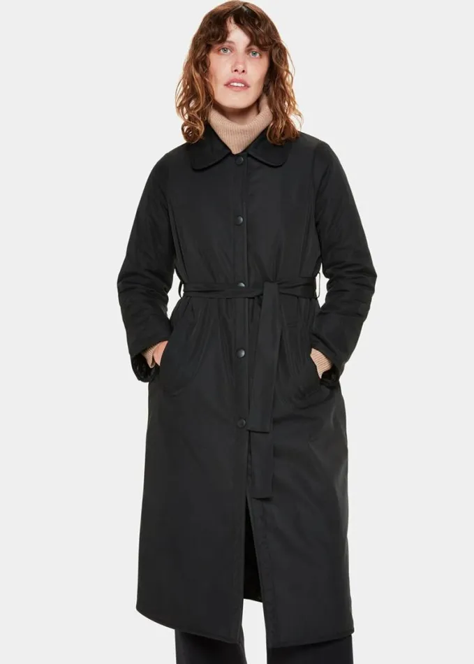 Whistles Senna Padded Mac Black Women Coats and Jackets