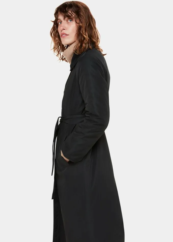 Whistles Senna Padded Mac Black Women Coats and Jackets