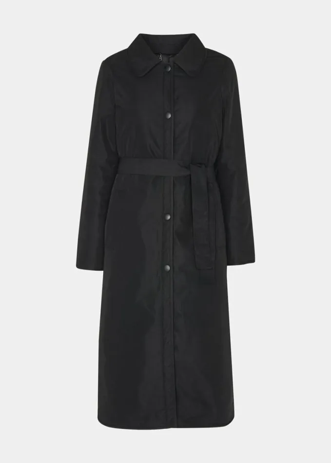 Whistles Senna Padded Mac Black Women Coats and Jackets