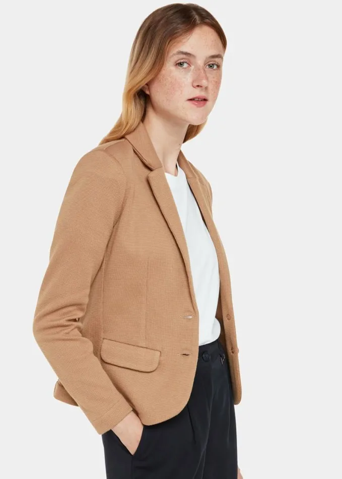 Whistles Slim Jersey Jacket Neutral Women Coats and Jackets