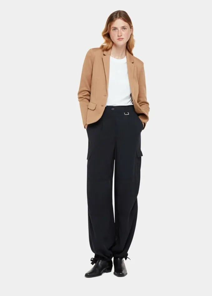 Whistles Slim Jersey Jacket Neutral Women Coats and Jackets