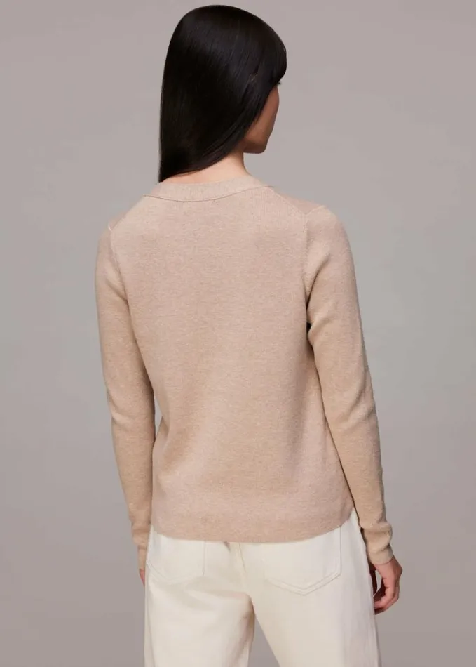 Whistles Slimline Cardigan Neutral Women Sweaters and Cashmere