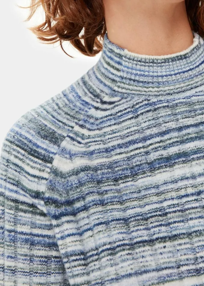 Whistles Space Dye Funnel Neck Bluemulti Women Sweaters and Cashmere