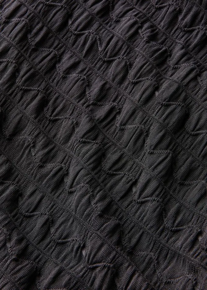 Whistles Textured Long Sleeve Dress Black Women Dresses