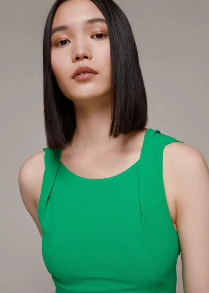 Whistles Tie Back Maxi Dress Green Women Dresses