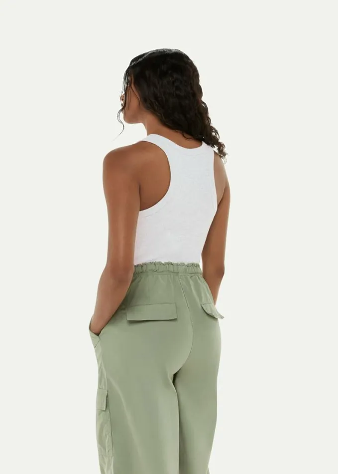 Whistles Ultimate Ribbed Scoop Vest Grey Women Tops