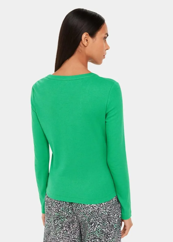 Whistles V Neck Pyjama Top Green Women Tops