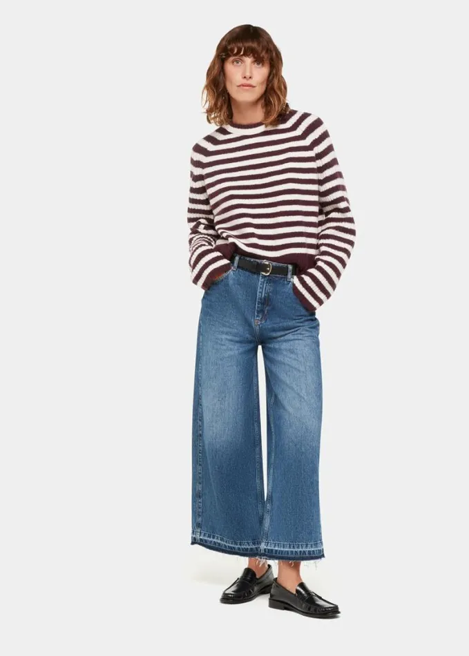 Whistles Wool Mix Stripe Crew Multicolour Women Sweaters and Cashmere