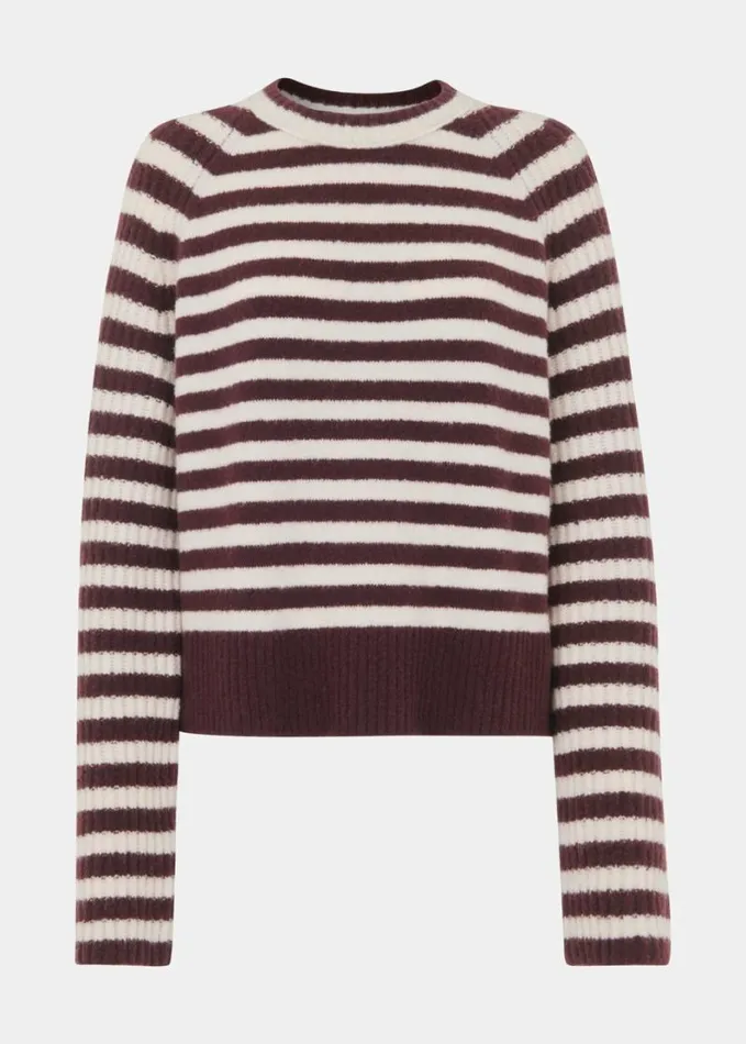 Whistles Wool Mix Stripe Crew Multicolour Women Sweaters and Cashmere