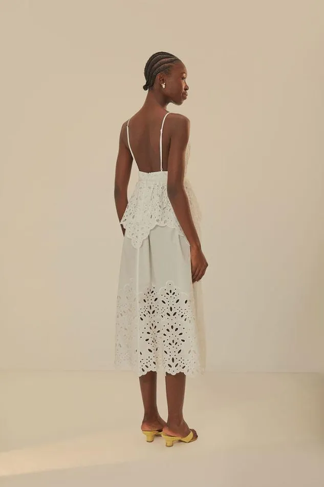 White Laise Sleeveless Maxi Dress Women FARM Rio Maxi Dresses