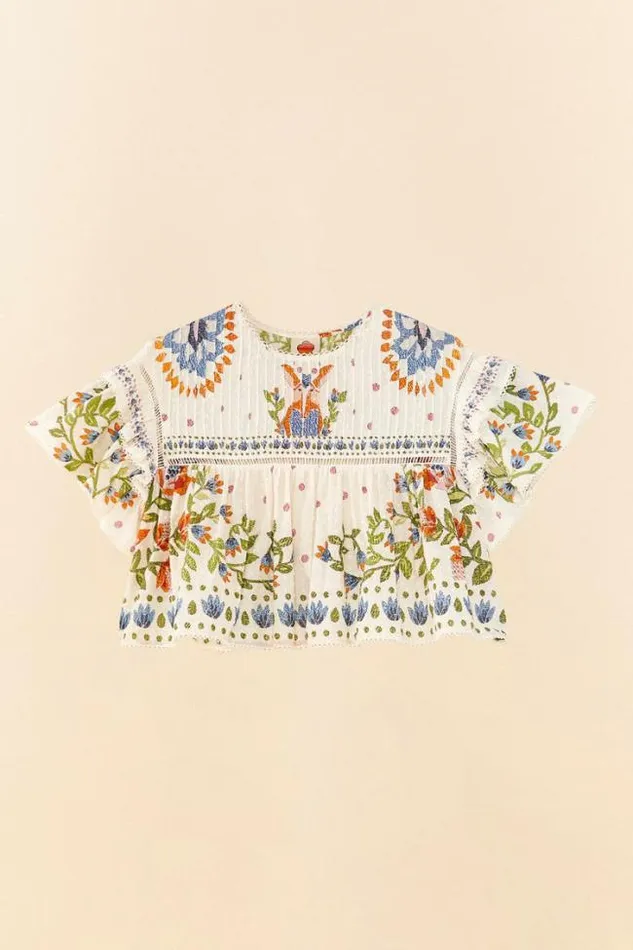 White Summer Garden Blouse Women FARM Rio Blouses