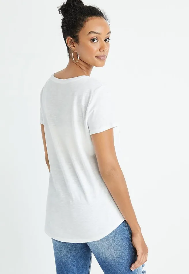 White Sunshine And Feelin Fine Graphic Tee Women Maurices Tops