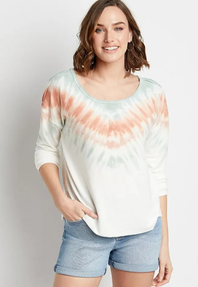 White Tie Dye Pullover Women Maurices Tops
