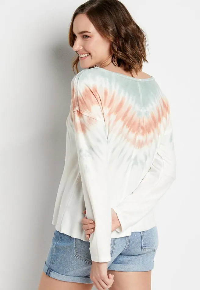 White Tie Dye Pullover Women Maurices Tops