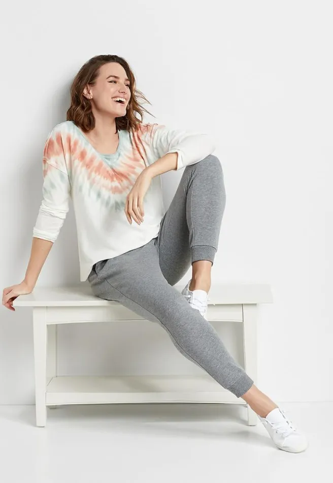 White Tie Dye Pullover Women Maurices Tops