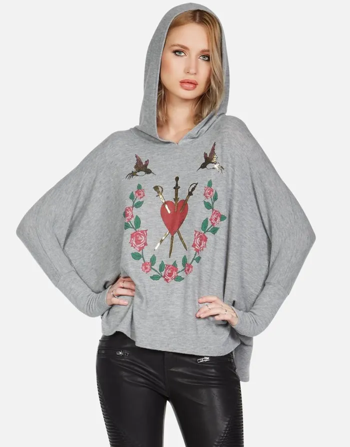 Wilma Garden Of Love Heather Grey Women Lauren Moshi Hoodies