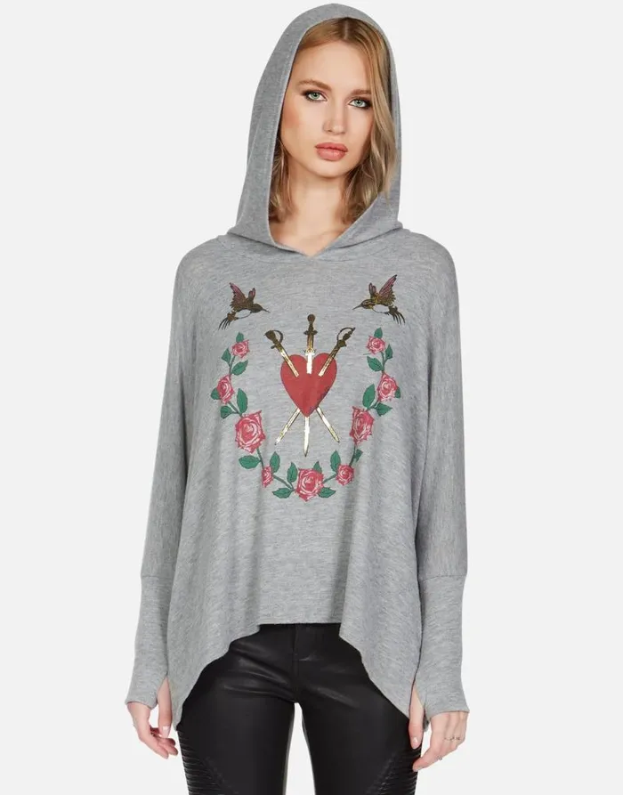Wilma Garden Of Love Heather Grey Women Lauren Moshi Hoodies