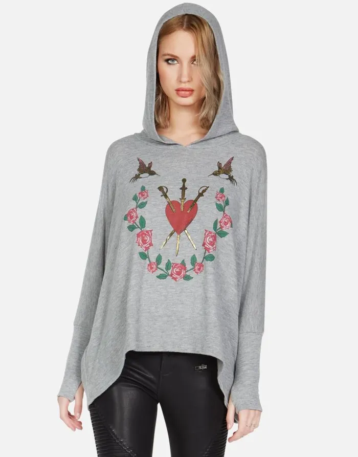 Wilma Garden Of Love Heather Grey Women Lauren Moshi Hoodies