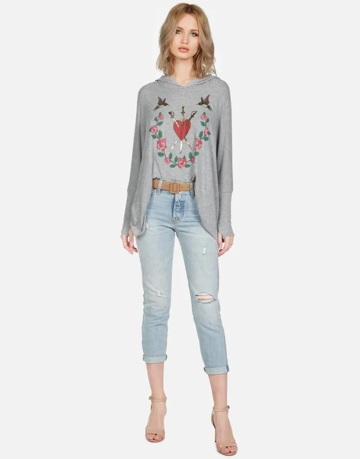 Wilma Garden Of Love Heather Grey Women Lauren Moshi Hoodies