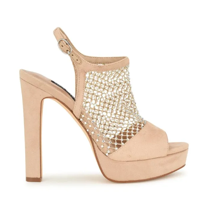 Wohmah Peep Toe Platform Sandals Barely Nude Women Nine West Sandals