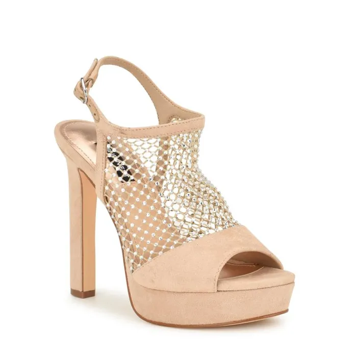 Wohmah Peep Toe Platform Sandals Barely Nude Women Nine West Sandals
