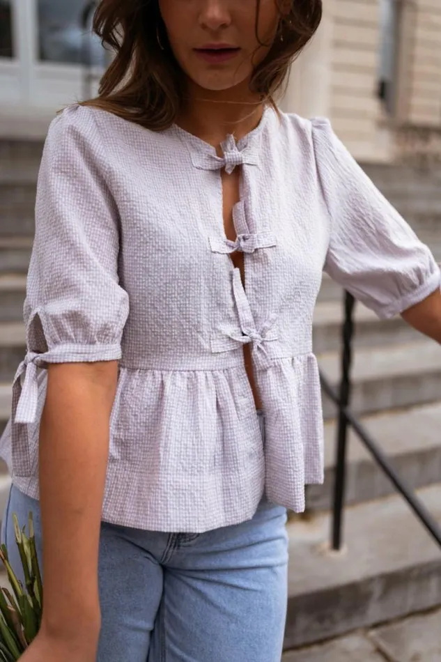 Women039s Clothing Blouses Easy Clothes Lilac Gingham Myral Blouse