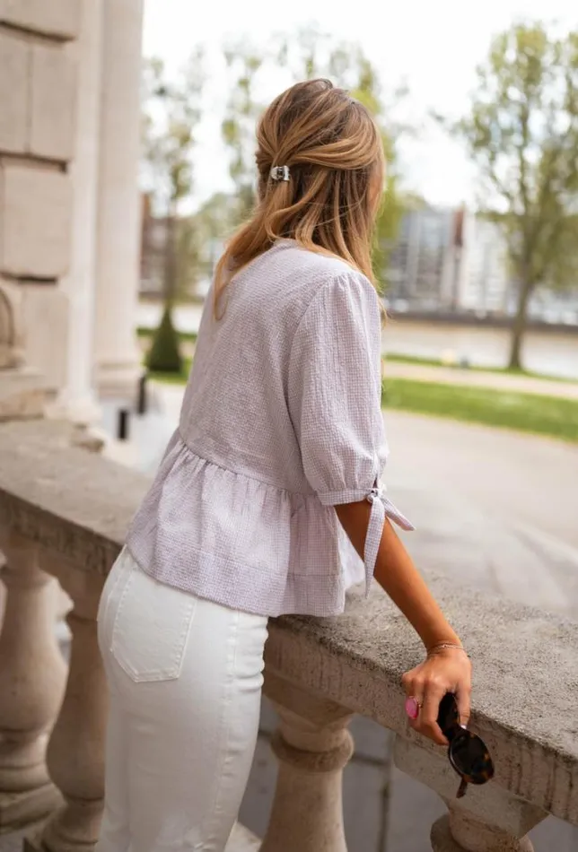 Women039s Clothing Blouses Easy Clothes Lilac Gingham Myral Blouse