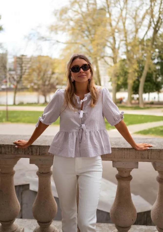 Women039s Clothing Blouses Easy Clothes Lilac Gingham Myral Blouse