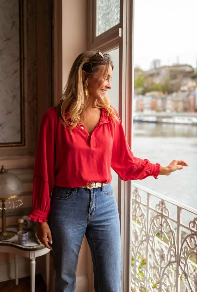 Women039s Clothing Blouses Easy Clothes Red Gabin Blouse