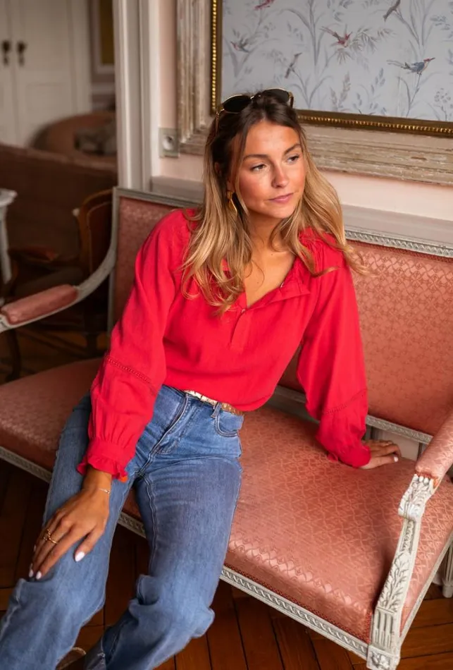 Women039s Clothing Blouses Easy Clothes Red Gabin Blouse