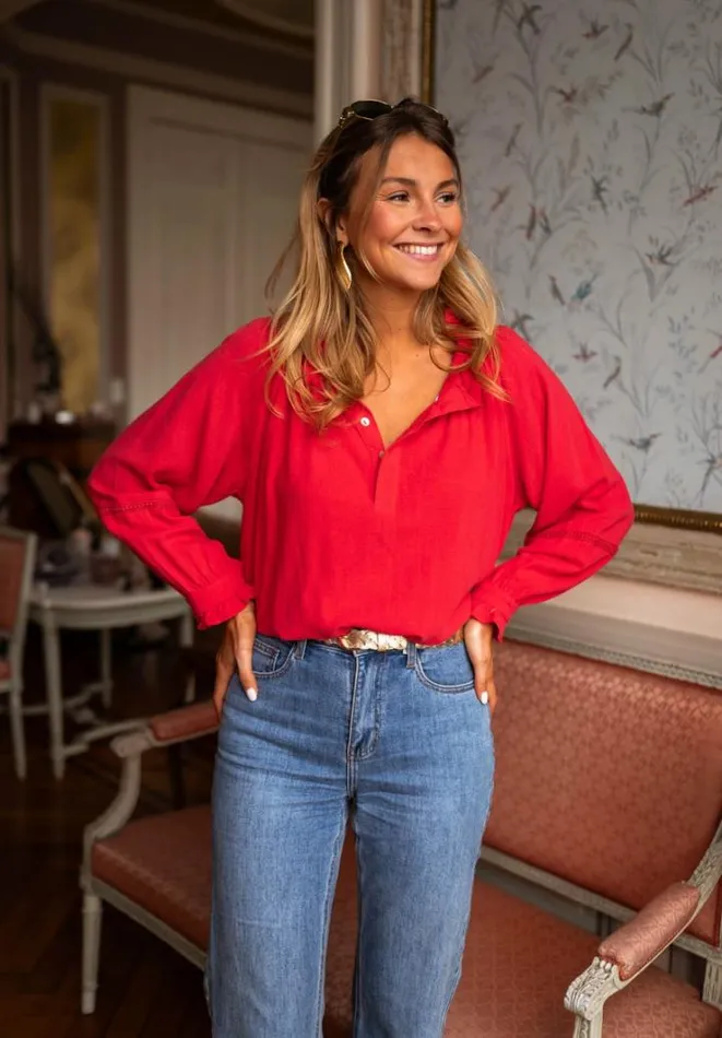 Women039s Clothing Blouses Easy Clothes Red Gabin Blouse