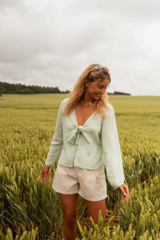 Women039s Clothing Blouses Easy Clothes Sea Green Meda Blouse Women039s Clothing Blouses Easy Clothes Sea Green Meda Blouse