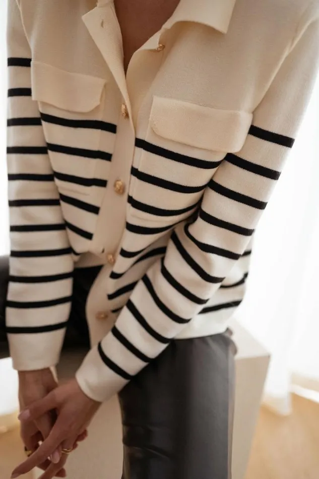 Women039s Clothing Cardigans Easy Clothes Striped Danie Cardigan