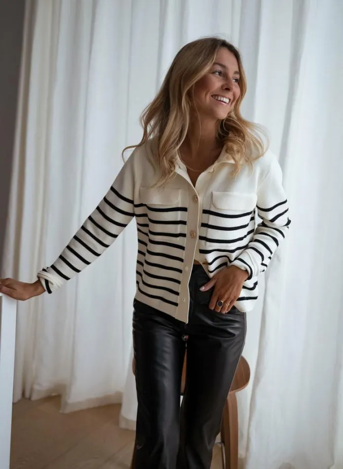 Women039s Clothing Cardigans Easy Clothes Striped Danie Cardigan